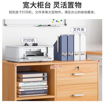文件柜帶鎖辦公室柜子木質側邊柜簡約現代儲物收納柜落地資料柜