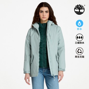 Timberland 女款藍銀色防水三合一大衣|A2QXREYM