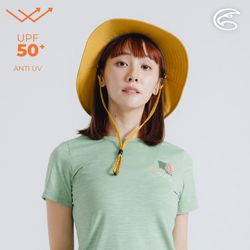 ADISI 抗UV透氣快乾超撥水收納護頸兩用盤帽 AH24090 薑黃色 (M-L)｜UPF50+ 防潑水 遮陽 防曬 抗紫外線