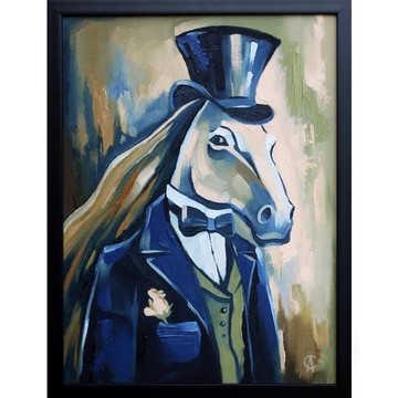 动物风格的马画原始农场装饰花式墙壁装饰