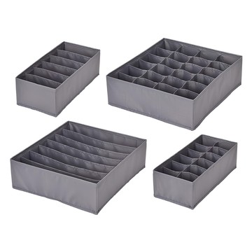 comet 內衣收納箱4件組 6格 + 7格 + 12格 + 24格  灰色  1組