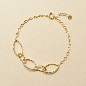 【僅限網路和部分商店】 Gold Filled 葉子圖案手鍊