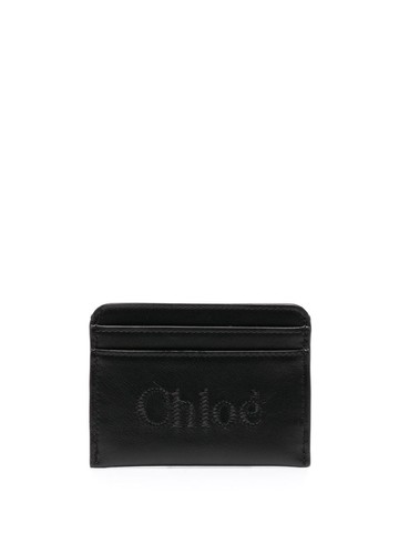 Chloé - Chloé Sense card holder - women - Cotton/Calf Leather/Lamb Skin/Polyester - One Size - Black