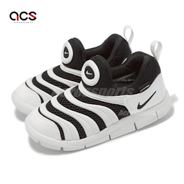 Nike 毛毛蟲鞋 Dynamo Free TD 小童 學步鞋 白 黑 休閒鞋 無鞋帶  IB7246-100