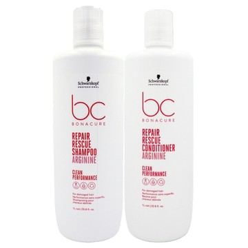 Schwarzkopf施華蔻 欣臨公司貨 年終回饋買1送1【買bc極緻修護精氨酸髮霜1000ML 送 髮露1000ML】重建組合 ( 附壓頭 )