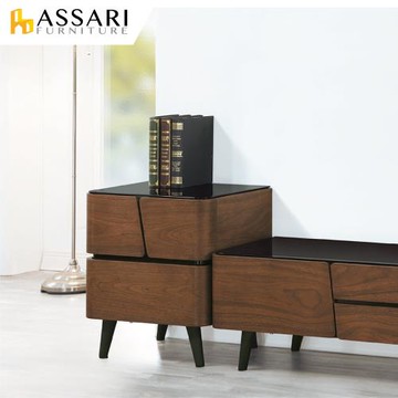 【ASSARI】本堂黑玻邊櫃(寬58x深42x高65cm)