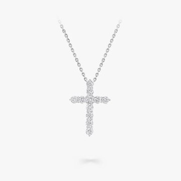 鉅曜 2克拉 20分鑽十字架鑽墜 贈18K金項鍊(培育鑽石 18K金 長2.9*寬2.1公分)