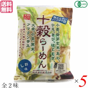 ラーメン らーめん インスタントラーメン 桜井食品 十穀らーめん(ノンフライ麺) しお・しょうゆ 5袋セ