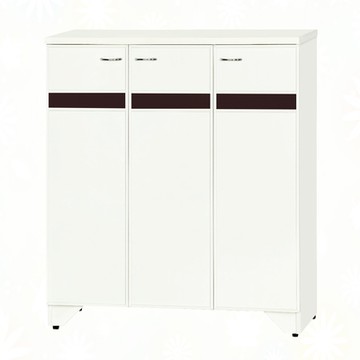 文創集 南亞塑鋼 范特多彩3尺三開門鞋櫃(七色可選)-90.9x36.5x103.5cm免組