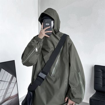 沖鋒衣外套男防風防水戶外登山服春秋季潮牌寬松男士工裝夾克上衣