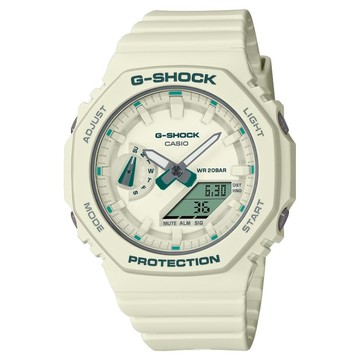 CASIO 卡西歐 G-SHOCK 摩登綠色調八角系列手錶 GMA-S2100GA-7A  米色