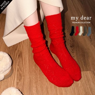 MD韓製/氛圍感菱格洞洞長襪子５色【A09250069】