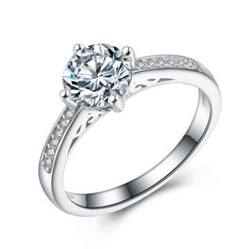 現貨+預購 925純銀戒指鑲鑽銀飾-唯一真愛精緻鑲鑽七夕情人節生日禮物女配件73an149【獨家進口】【米蘭精品】