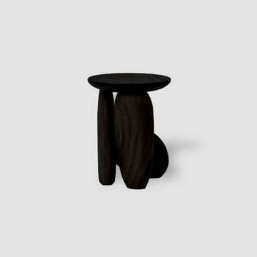 MOONLER Pebble 實木邊凳 方圓腳 黑色