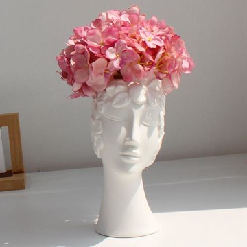 北歐陶瓷藝術擺件創意ins風客廳臥室家居裝飾品輕奢風干花插花器