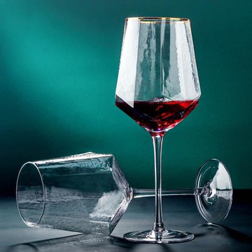 。紅酒杯套裝家用白葡萄酒高腳杯高顏值金邊水晶香檳杯子輕奢