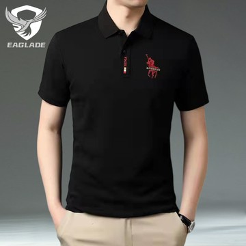 EAGLADE 有領男士 Polo T 恤男士透氣 MD 黑色 K11