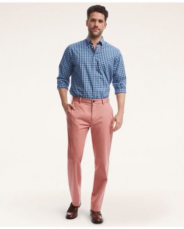 Brooks Brothers Men's Washed Stretch Chino Pants | Light Red | Size 30 30