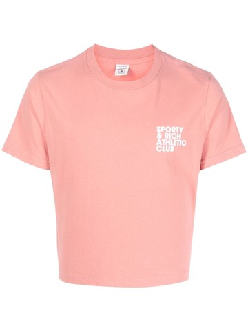 Sporty & Rich - Exercise Often slogan-print cropped T-shirt - men - Cotton - S - Pink