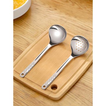 火鍋漏勺家用湯勺304不銹鋼勺子廚房長柄大湯匙大號加深盛湯套裝