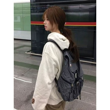 國潮牌豹紋印花帽T 上衣 帽T 衛衣  連帽衛衣 長袖上衣 長袖衫 字母設計連帽戶外衛衣女新款秋冬寬鬆刷毛外套