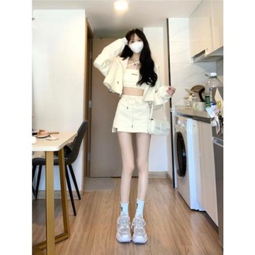 甜辣妹小個子穿搭衛衣套裝裙女秋冬季高級感小眾鹽系時尚三件套潮