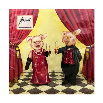 德國 IHR-33*33cm餐巾紙-婚禮豬豬