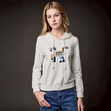 刺繡小馬連帽上衣