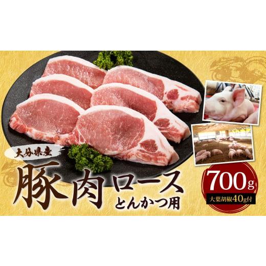 ふるさと納税 大分県 豊後大野市 022-487 大分県産 豚肉 ロース とんかつ用 700g 大葉胡椒付き