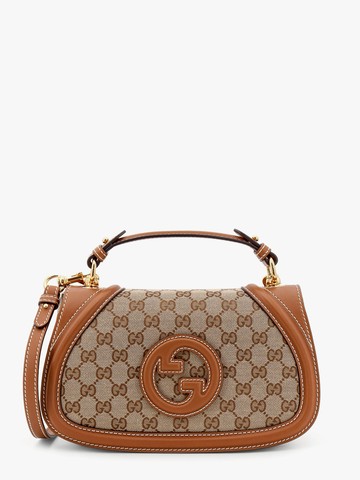 Blondie leather and original gg fabric shoulder bag - GUCCI - gender_Woman