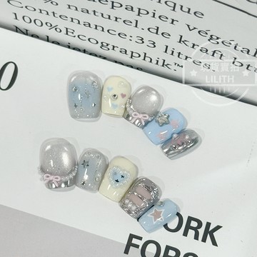 可隔日到貨！夢之芭蕾 純手工穿戴甲 韓系ins風 超閃點讚 可拆卸手工甲 光療甲片 美甲貼片 假指甲 指甲貼 韓國美甲