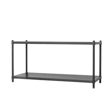 【Y HOUSE】120x45x60公分 沖孔板兩層架 洞洞板層架 鐵架 -烤漆黑