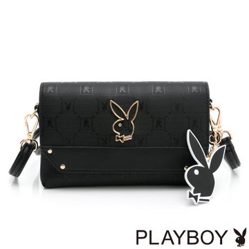 PLAYBOY - 翻蓋斜背包 Brilliant系列 - 黑色