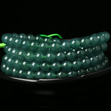 冰種老藍水翡翠108顆佛珠手串 木那料A貨玉石手鏈女 送證書僅5件