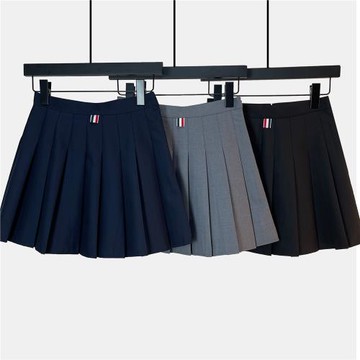 灰色TB百褶裙女2025秋季新款高腰A字顯瘦百搭短裙防走光半身裙