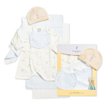 比得兔 童趣肚衣蝴蝶兔裝/連身衣7件組禮盒 (兔裝+帽子+紗布手帕x2+紗布澡巾x2+紗布口水巾)