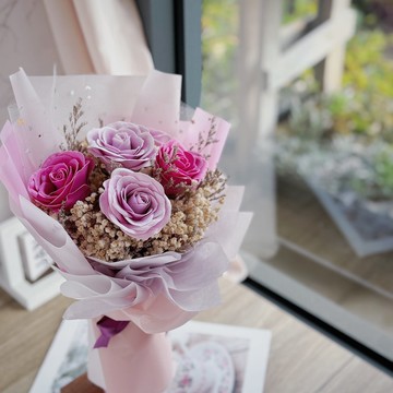 【快速出貨】香皂玫瑰 花束(紫/橘).情人節 告白 紀念日 生日禮物