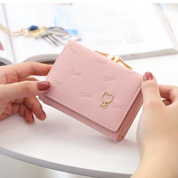 小錢包女短款2025新款簡約小清新學生卡包零錢包卡通可愛貓咪錢夾