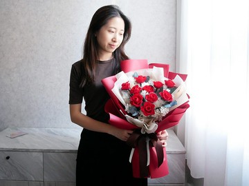大型不凋紅玫瑰花束【完美的愛】永生花/告白/求婚/七夕情人節