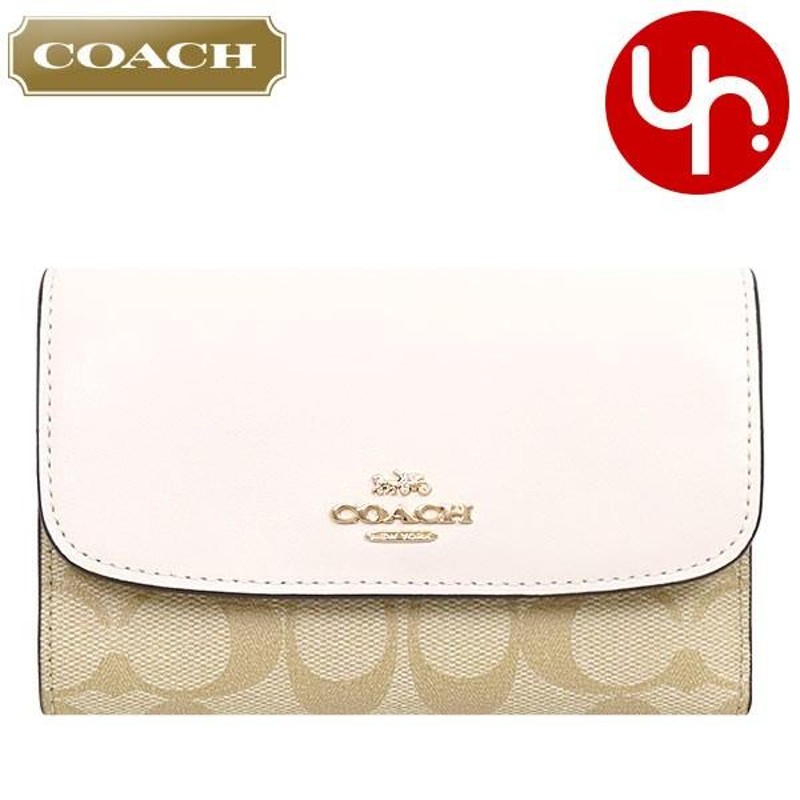 コーチ COACH 財布 三つ折り財布 F32485 ライトカーキ×チョーク