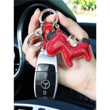 真皮款小馬掛件精致掛飾馬上有錢情侶小禮物高級感掛飾汽車鑰匙扣