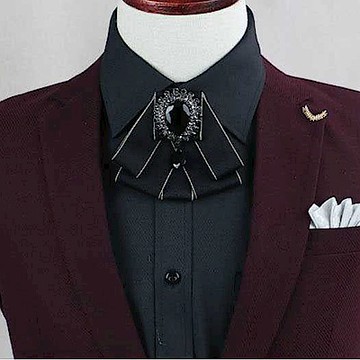 拉福   領花傑達黑鑽領花新郎領結