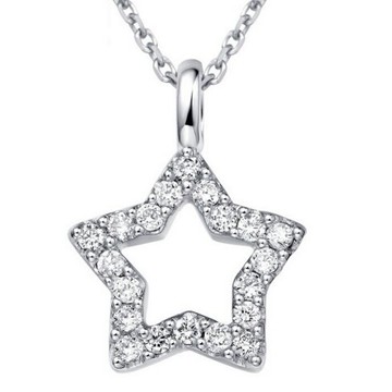 現貨+預購 925純銀項鍊 鑲鑽吊墜-星星簡單大方母親節生日情人節禮物女配件73v119【獨家進口】【米蘭精品】