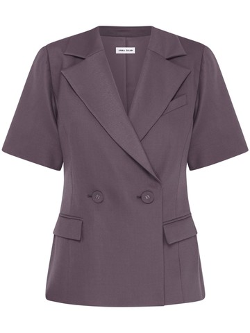 Anna Quan - Holly blazer-style wrap top - women - Elastane/Wool/Polyester - 4 - Grey