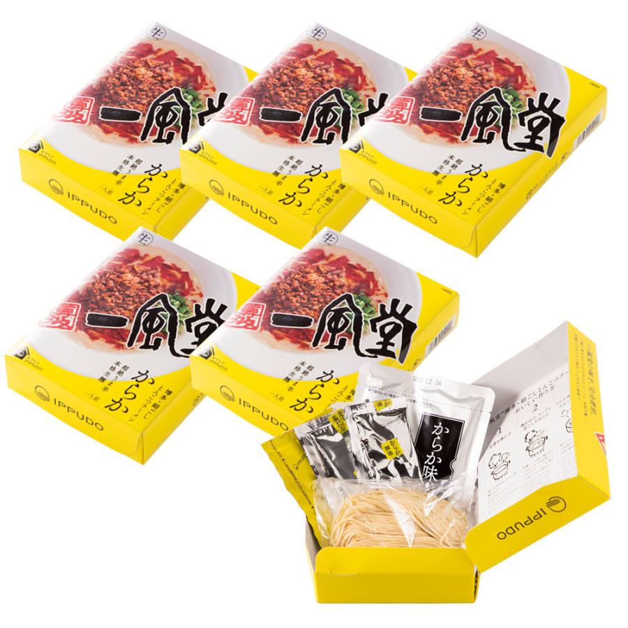 一風堂からか箱1食×6箱 1食211g 麺100g、スープ46g、基だし20g、レトルト具材40g、ラー油5g × 6箱