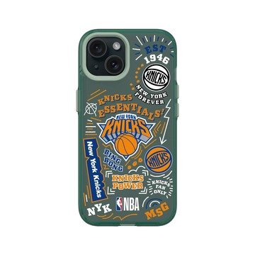iPhone 15 Clear 憂墨綠 - NBA - 塗鴉系列-紐約尼克 New York Knicks - Graffiti