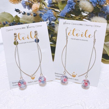 Swarovski 圓頂長款 SDL-12 耳環/耳夾