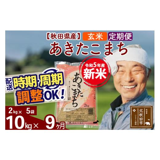 ふるさと納税 秋田県 北秋田市 《定期便9ヶ月》＜新米＞秋田県産 あきたこまち 10kg(2kg小分け袋) 令和5年産 配送時期選べる 隔月お届けOK お米 おお…