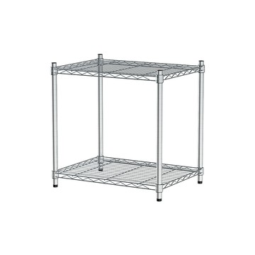 dayneeds 輕型 60x45x90cm二層電鍍(鎖管)波浪收納鐵架