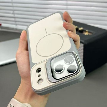 雅盾鏡頭全包支架適用蘋果17promax手機殼17pro16P磨砂膚感磁吸15
